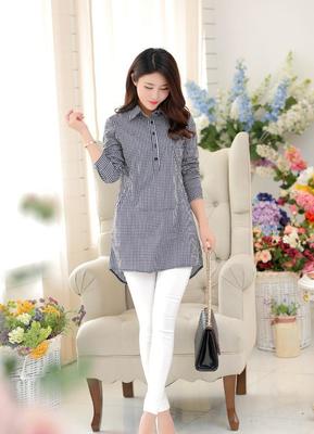 2015春季新款全棉中長(zhǎng)款格子襯衫 舒適時(shí)尚的女士長(zhǎng)袖襯衣批發(fā)與零售指南