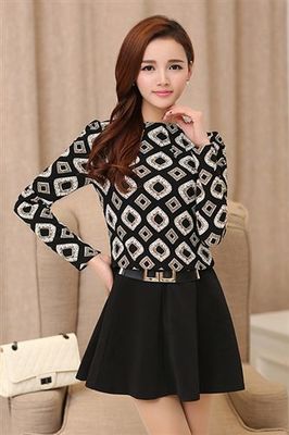 2015春款韓版時(shí)尚修身拼接連衣裙 春季新風(fēng)尚，一件代發(fā)輕松開啟服裝生意